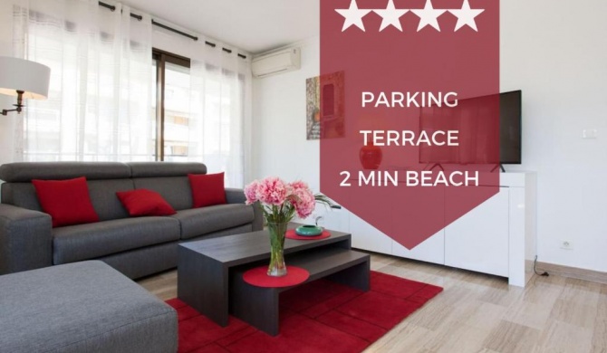 2-bedroom 2 min from the beaches Ideal for families With a terrace !