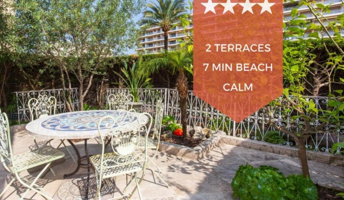 7 min from the beaches 2 terraces Cannes Croisette area